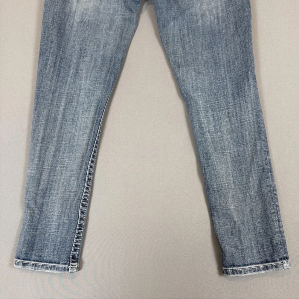 Miss Me Women's Distressed Blue Straight Leg Jeans - Picture 12 of 12